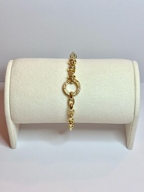 Gold Greek key ring bracelet